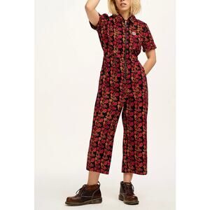 NWOT Lucy & Yak Ragan Jumpsuit Nina Print Black Floral Boiler Suit Sz XS